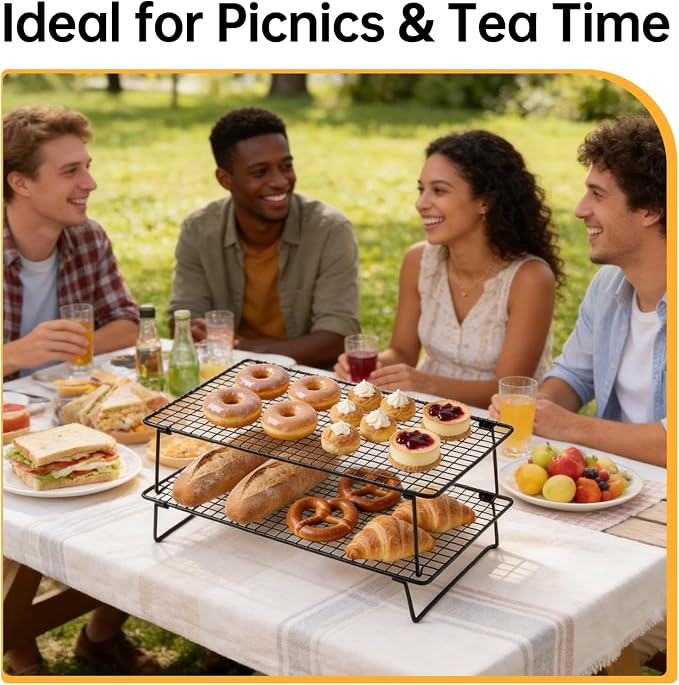 Cooling Racks for Cooking and Baking, Bread Cooling Rack Sourdough, 2PCS | Collapsible Baking Cooling Rack with Legs, Sourdough Bread Cake Cookie Cooling Racks, Baking Accessories Dishwasher Safe