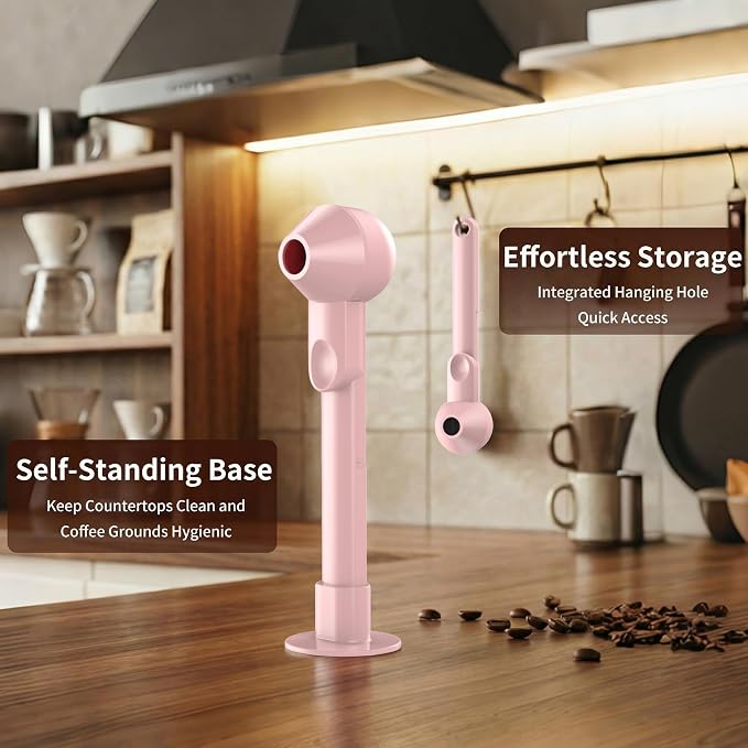 Coffee Scoop with Funnel for Reusable K Cup, 2 TBSP Measuring Spoon | Mess-Free Funnel Design, Sliding Leveler for Precise 2 TBSP, Long Handle for Coffee, Protein Powder & Tea (1-Pack)