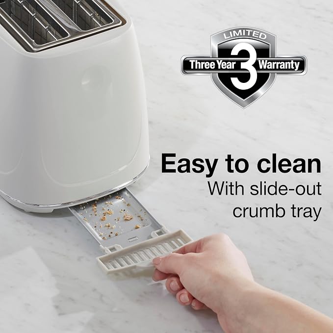 Proctor Silex 2 Slice Toaster With Bagel, Defrost & Cancel Buttons | Browning Control With 7 Shades | Auto Shutoff | Wide Slots | Toast Boost | Slide-Out Crumb Tray | Oat White | 22660