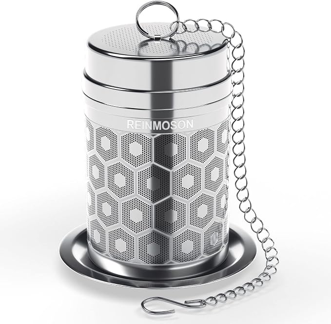 Extra Fine Mesh Tea Infuser for Loose Leaf Tea Steeper 1.5”x2.2” | 304 Stainless Steel Tea Strainers & Filters for Loose Tea, Updated Slim Threaded Lid Tea Ball for Mug, Cup, Teapot, Kettle