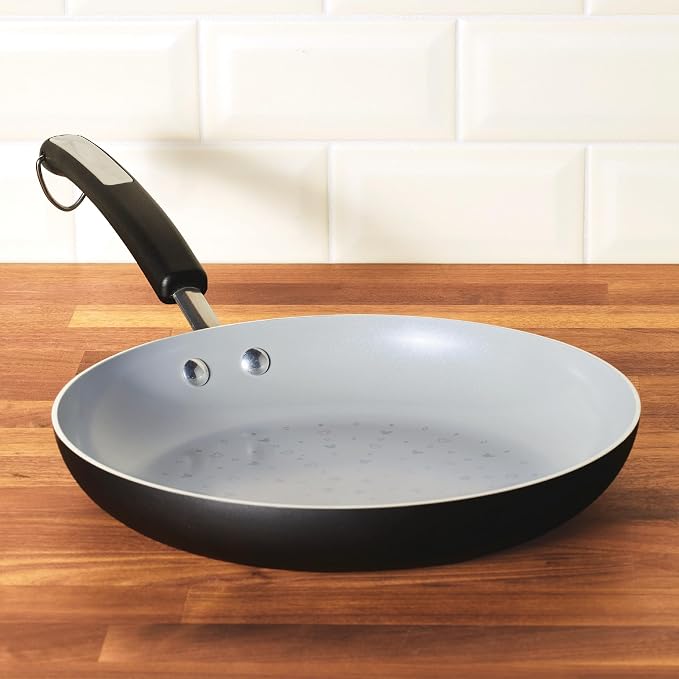 Farberware Disney Monochrome Ceramic Nonstick Frying Pan/Skillet, Dishwasher Safe, 11 Inch Non Stick Open Fry Pan - Black