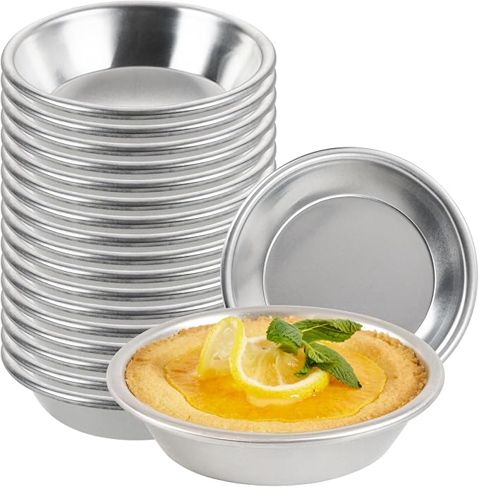 Restaurantware Aluminum Pie Pan 1 Count 4 Inch Round 1 Inch Deep Oven-Friendly Pie Tin, Lightweight Baking Pan, Silver Plate for Quiche, Fruit Pies, Home And Commercial Kitchens