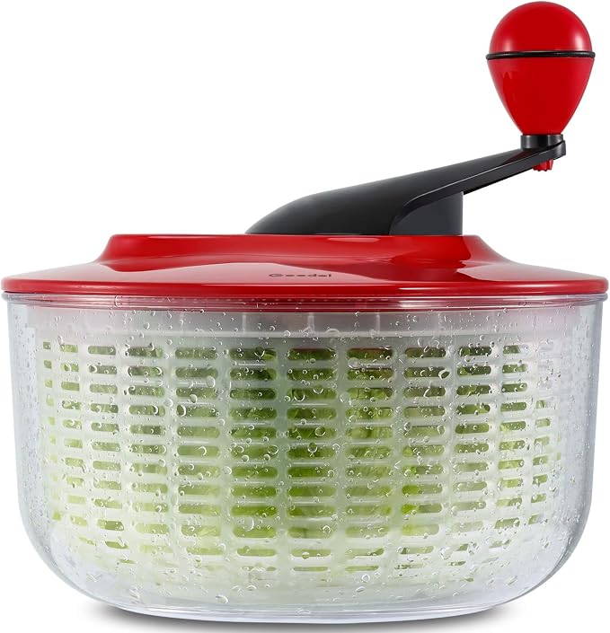 Geedel Large Salad Spinner, 4.5QT Lettuce Dryer for Greens, Fruits, Veggies | Lettuce Spinner with Enhanced Ergonomic Crank, Fast Drying, Sturdy Bowl, 360° Non-Slip Silicone Base, No BPA, Dishwasher safe