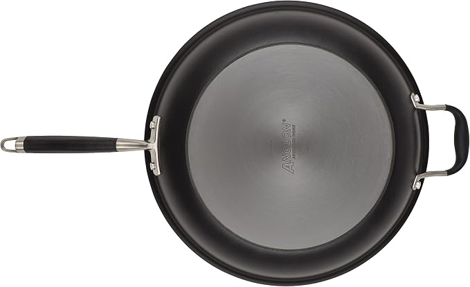 Anolon Advanced Home Hard-Anodized Nonstick Frying Pan with Helper Handle, Large Skillet, Non Stick Pan, 14.5-Inch, Onyx