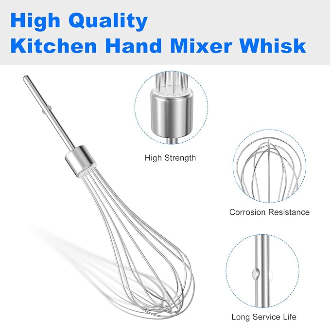 Kitchen Hand Mixer Whisk Attachments FOR KitchenAid Whisk KHMPW,KHM512BM | Replacement KitchenAid Whisk KHM2B, AP5644233, KHM3, KHM5,W10720799 Kitchenaid Egg Beater - 2 Pack