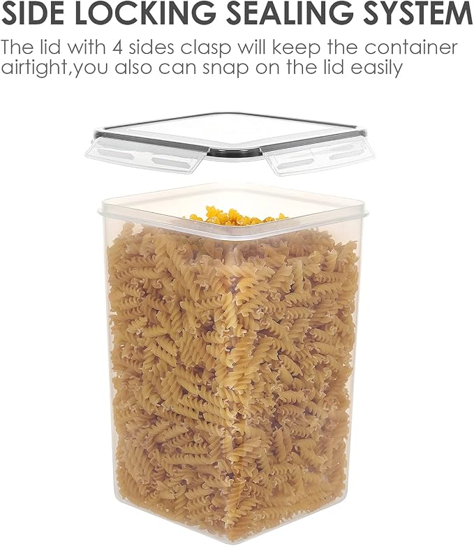 Vtopmart Extra Large Airtight Food Storage Containers, 6.5L, 4 Pcs | For Bulk Flour and Sugar Storage, Airtight Seal, Multiple Sizes, BPA Free, Food Grade Material, Dishwasher Safe (Not Lids)