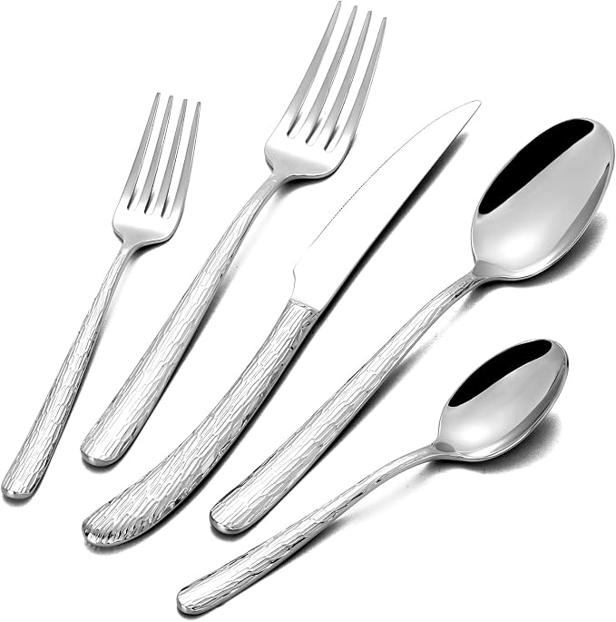 60 Piece Heavy Duty Stainless Steel Silverware Set for 12, Compralo Luxury Mirror Polish Cutlery Set Flatware Set for Formal Dining & Entertaining, Dishwasher Safe for Heavy Use