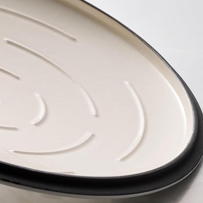 Tramontina Bestow Enameled Cast Iron 5.5-Qt Round Dutch Oven Pot with Lid | Great for Braising, Roasting and Bread Baking - Smoke with Gold Knob