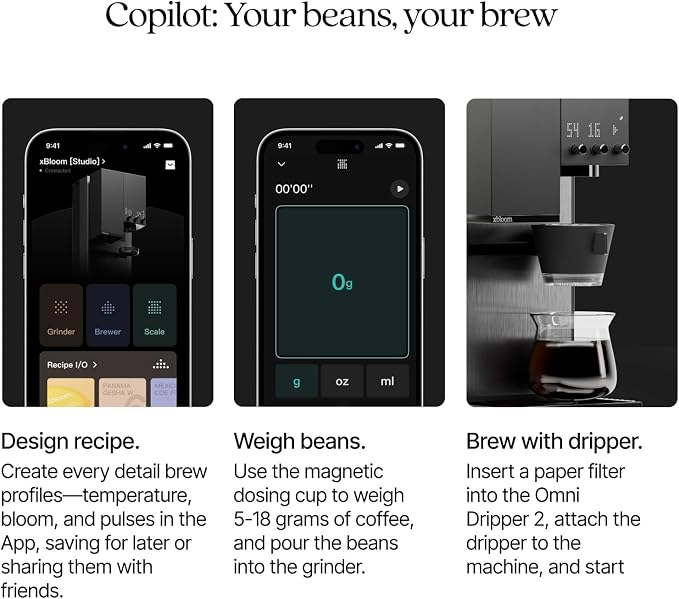 xBloom Studio Coffee Machine, Drip Coffee Maker, Grinder&Scale, AppControl