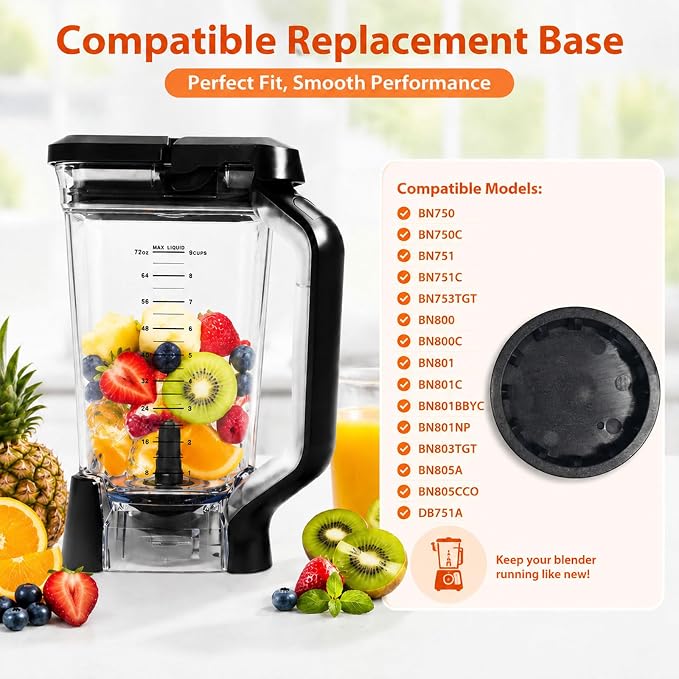 2-Pack 72oz Replacement Pitcher for Ninja BN750 BN751 BN800 BN801 | BPA-free, dishwasher safe. Compatible with Ninja BN750 BN751 BN800 BN801 DB751A series