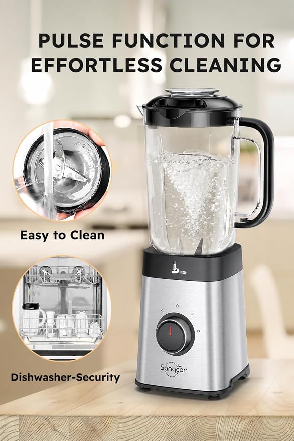Sangcon Blenders for Kitchen - Smoothie Blender - Personal Blender for Shakes and Smoothies, Grinding & more, 40 oz Jar & 17 oz Cup with To-Go Lid