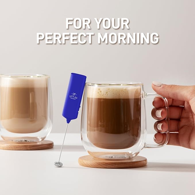 Mini & Mighty Milk Frother Wand – Powerful Handheld Coffee Frother, Battery Operated Drink Mixer – Compact Pocket Size – Detachable Whisk for Latte, Cappuccino, Matcha, Hot Chocolate