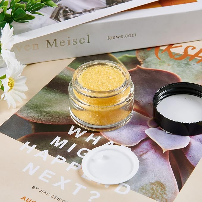 1oz Glass Jar with Lid,Hoa Kinh 40Pack Clear Cosmetic Glass Jars with Lids | Travel Jars with Inner Liners and Black Lids for Storing Lip and Body Scrub, Lotion, Body Butter, Bath Salts, Liquid