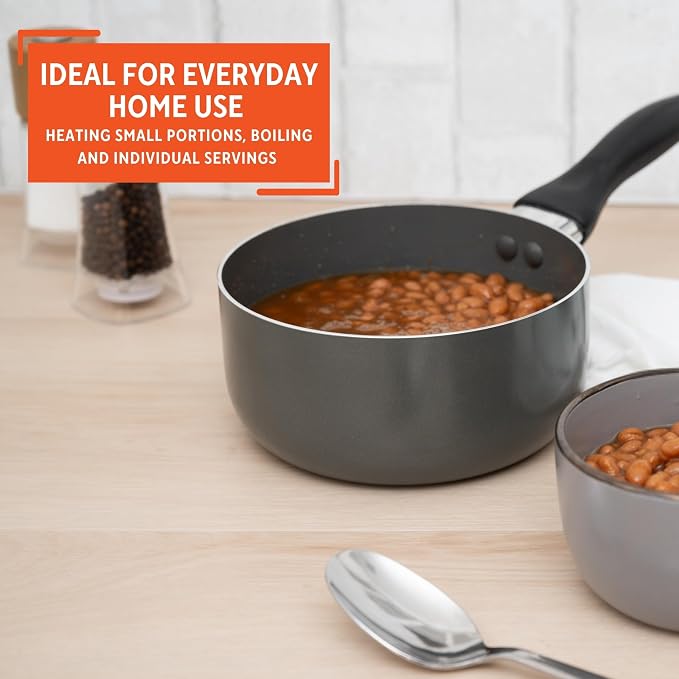 IMUSA 2 Qt Chef Cera Aluminum Ceramic Saucepan for Sauces, Gray | Small Pot for Soups,, Versatile for Sauces and Stews