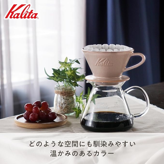 Carita Coffee Dripper Mino Ware High Heat Retention Pottery, For 2-4 People, Sand Brown, #02103 Wave Series, Made in Japan, Drip Equipment, For 2 People, For 4 Cups, Porcelain, Stylish, Outdoor