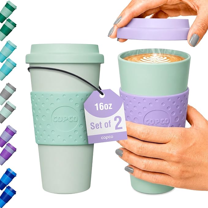 Copco Acadia Travel Mug, 16 Oz - Purple & Teal, Set of 2