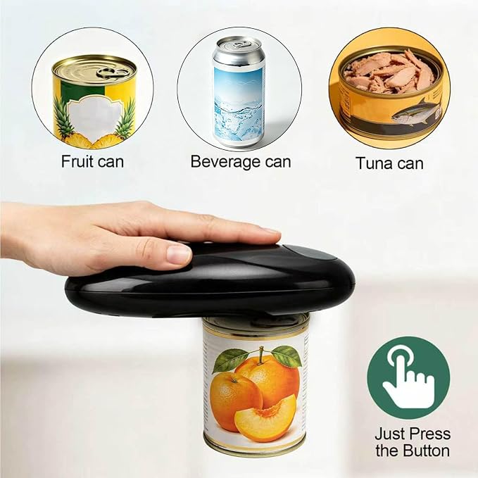 Electric Can Opener, One Touch Can Opener Electric Fits all Can Sizes | Magnetic Lid Hold Automatic Can Opener, Lightweight and Easy to Store Can Openers for Seniors, Arthritis and Weak Hands