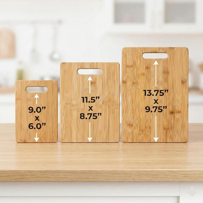Handcrafted Bamboo Cutting Board – Genuine U.S.A. Made, Multiple Sizes – Premium Bamboo Wood, Perfect for Kitchen Prep or Personalized Engraved Gifts (Large)