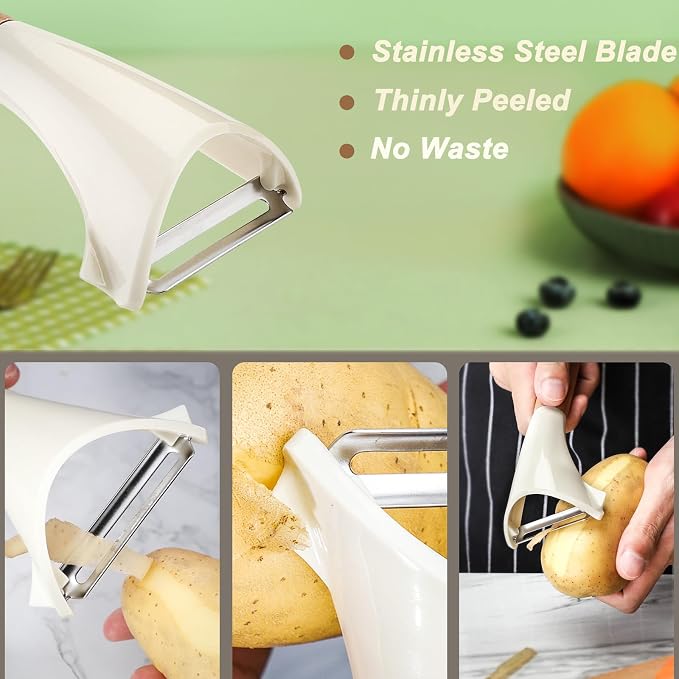 Potato Peelers Stainless Steel Swivel Peelers Y-Shaped and I-Shaped Peeler | Vegetable Peeler Set of 2 Carrot Fruit Peelers for Kitchen Home