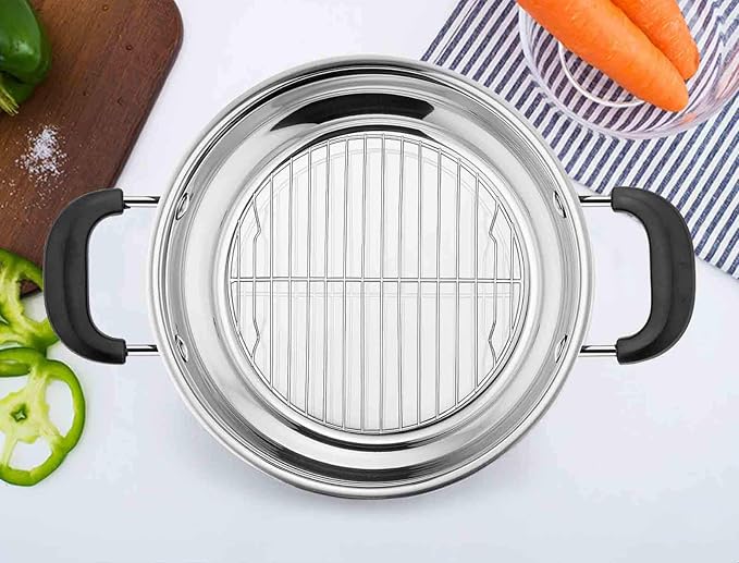 TeamFar Round Cooling Rack Set of 2, 7½ Inch | Round Baking Steaming Roasting Rack Set Stainless Steel, Healthy & Dishwasher Safe, Mirror Finish & Rust Free