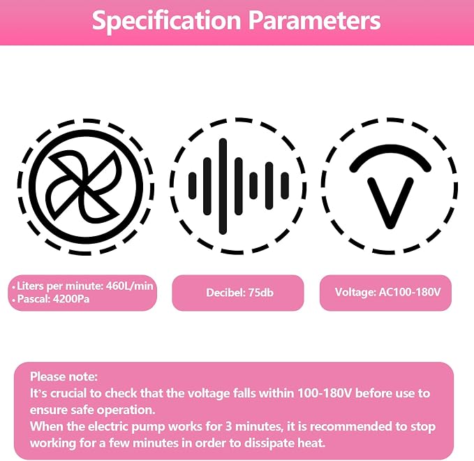 Travel Electric Vacuum Pump for Vacuum Storage & Seal Bags, Pink | Portable Vacpack Air Pump for Compression Clothing Blanket Luggage(Storage Bag Not Included)
