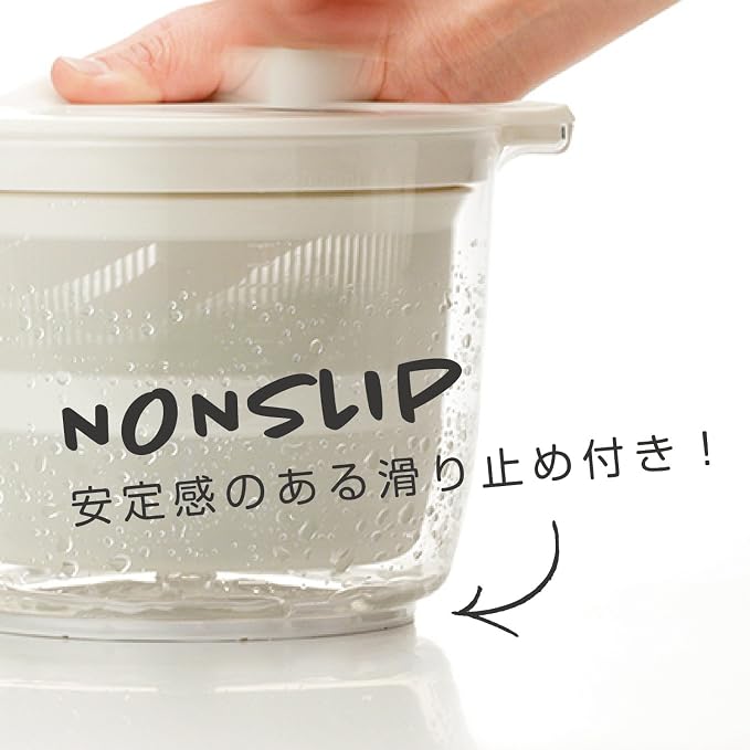 Risu Liberalista Salad Spinner, Vegetable Drainer, White, 0.6 gal (2.3 L), Made in Japan