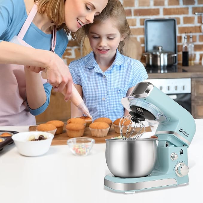 Kitchen in the box Stand Mixer,3.2Qt Small Electric Food Mixer,6 Speeds Portable Lightweight Kitchen Mixer for Daily Use with Egg Whisk,Dough Hook,Flat Beater