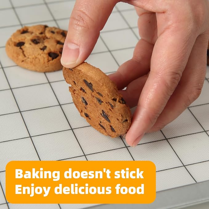 Silicone Baking Mat Roll 16IN*5FT Free Cutting, Non-Slip Pastry Mat, Non-Stick Reusable Air Fryer Liner, Oven Liners, Freeze Dryer Mat, Easily Cut to Size Fit All Ovens Pans Tins Dishes