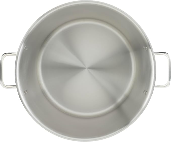 Winware SST-40 Stainless Steel 40 Quart Stock Pot with Cover | Dishwasher safe, Tri-ply heating for even cooking, Secure riveted handles, Great for Stocks, Soups, Pasta and Batch Cooking