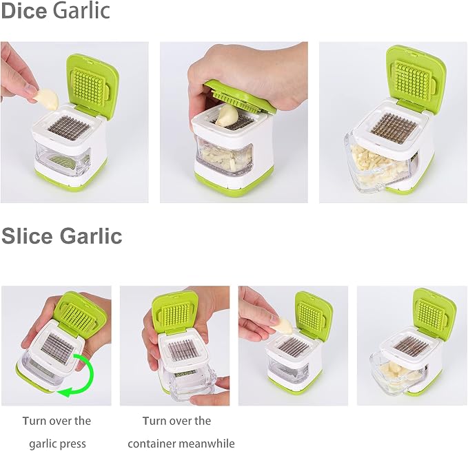 Updated Garlic Press&Peeler Set- Convenient Dicing and Slicing. Chopper, Masher & Crusher, Mincer and Paste