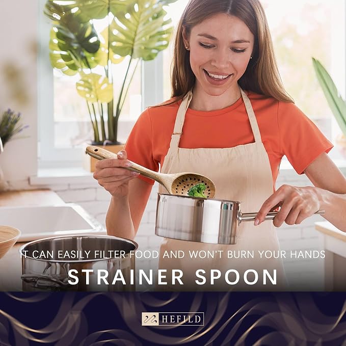 Wooden Spoons for Cooking, 8-Piece Acacia Wood Utensil Gift Set | Spoons and spatulas stir, mix, flip and serve; gift-ready box makes it ideal for housewarmings, weddings and new kitchens.