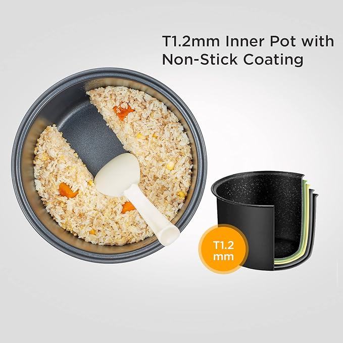 COMFEE' Large Rice Cooker with 8-Functions, 10-Cups Uncooked Rice