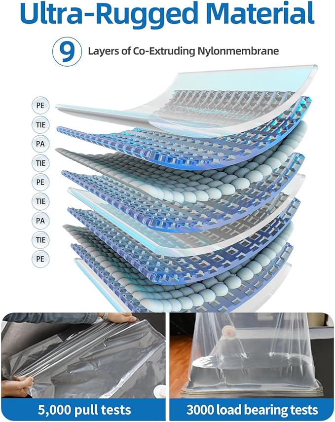 Vacuum Bag for Moving, Vacuum Seal Bag Heavy Duty Storage Bag (1 Queen/Full/Full-XL)