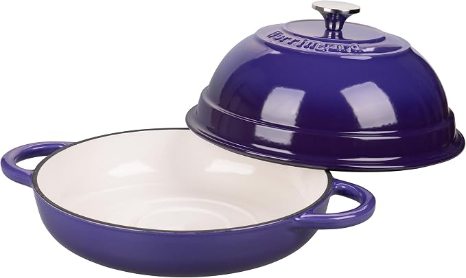 Cast Iron Enameled Dutch Oven Pot with Lid for Bread Baking, Bread Oven, 6 Quart, Purple