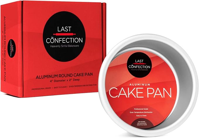 4" x 2" Round Cake Pan, Anodized Aluminum Cake Pan Baking Tin Mold, Professional Bakeware