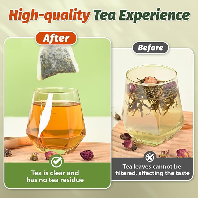 Empty Tea Bags for Loose Leaf Tea, 300Pcs Disposable Tea Infuser Sachets | Fillable Tea Filter Bags with Cotton Drawstring(3.54"X 2.75"), Widely Used for Stewing or Brewing Tea, Coffee, Herb, Spice