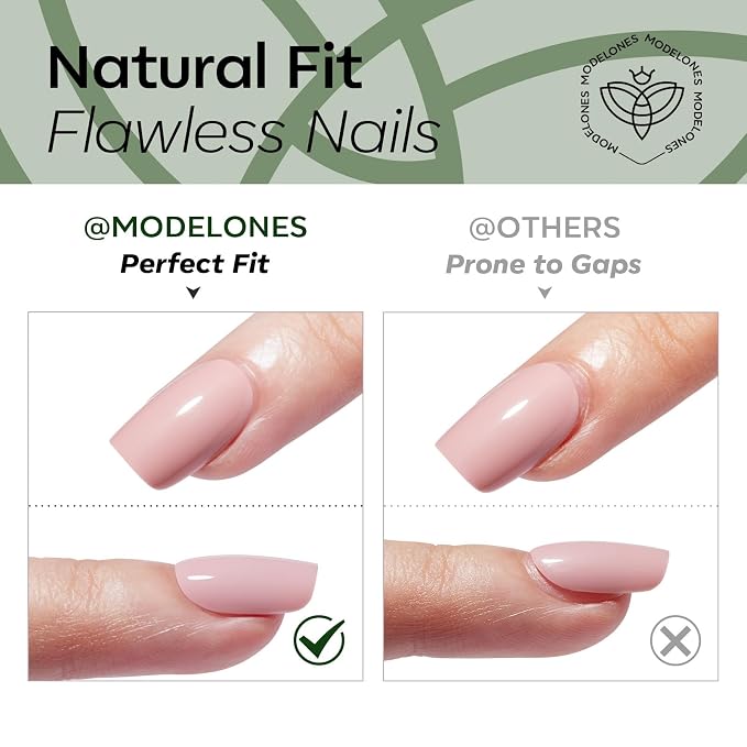 modelones Jewel Green Short Press on Nails, Oval Fake Nails Kit | Press Ons with Nail Glue, Adhesive Tabs, Nail File, Prep Pad, Manicure Stick, 32Pcs 16 Sizes, Summer Women Girl Gift