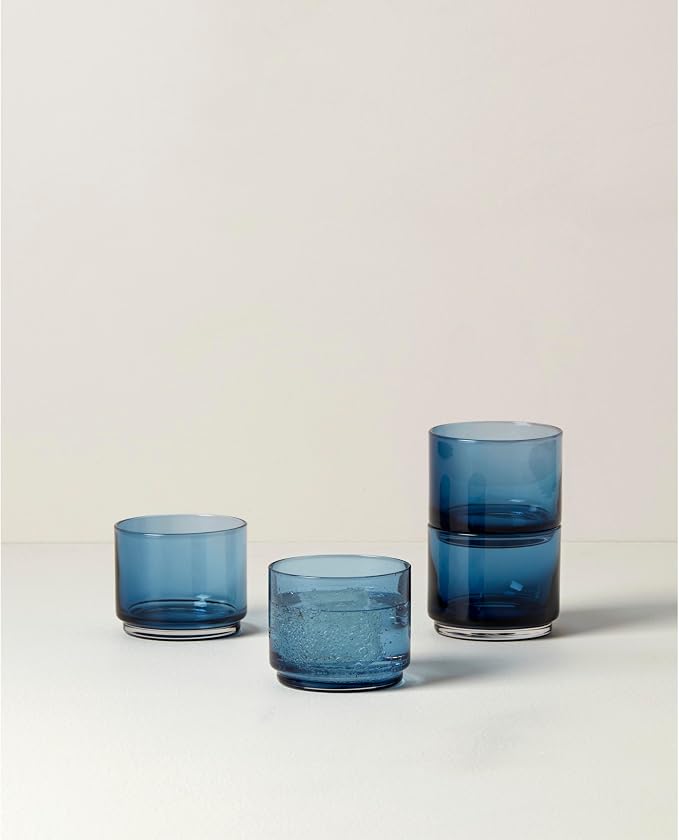 Lenox Tuscany Classics Stackable Drinkware, Glass, Dishwasher Safe, Short Glasses, Set of 4 (4 Piece)