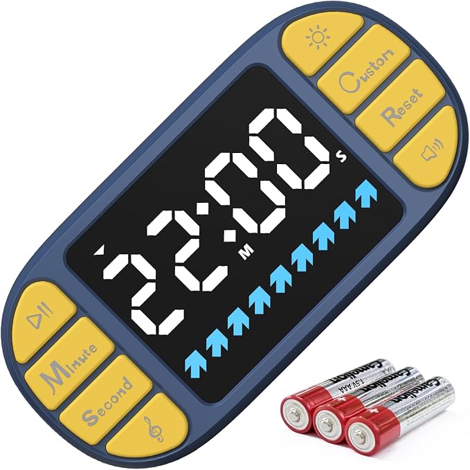 Digital Kitchen Visual Timer: 3.6'' Large LED Display, Magnetic, 3 Brightness, 4 Alarms and Volume, Memory Function, Countdown Count up for Cooking, Classroom, Home Gym, AAA Battery Included