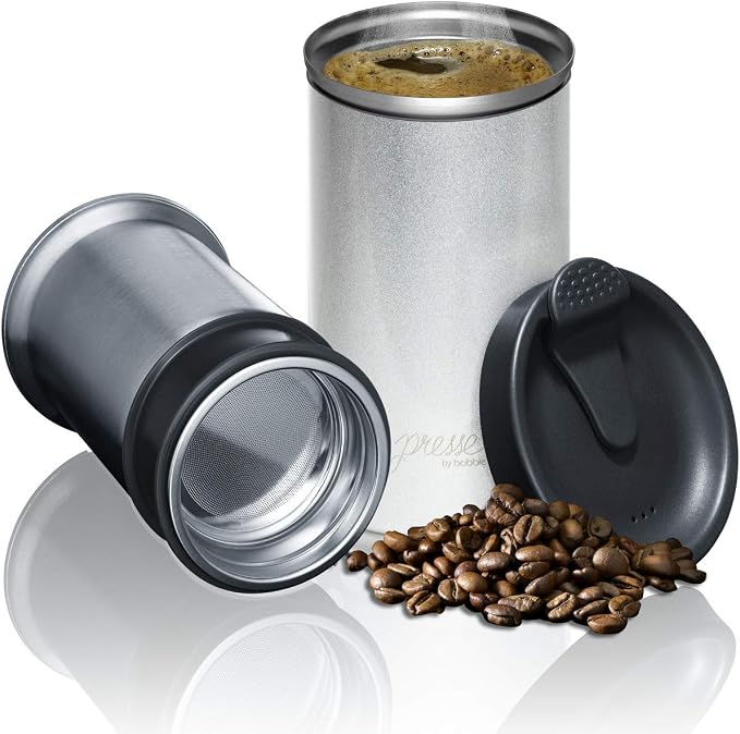 PRESSE by Bobble French Coffee Press Insulated Travel Tumbler 13 oz Brown | Yes