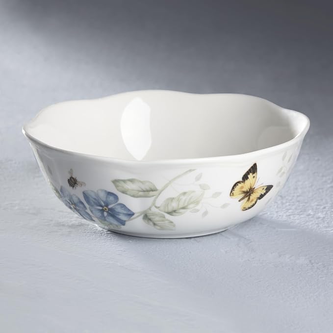 Lenox Butterfly Meadow All-Purpose Bowl, Salad Bowl | dishwasher safe | versatile for cereal, soup, or salad | multi-purpose bowl, gift for women, mixing bowls