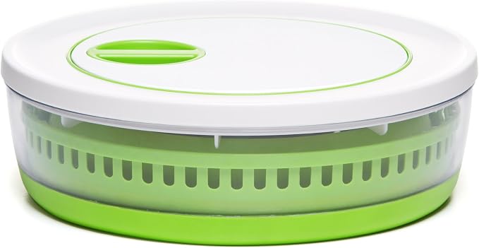 PrepWorks 4 Qt Collapsible Salad Spinner for Quick Salad Washing and Drying | Collapsible Space-Saving Design, BPA-Free and Dishwasher Safe for Easy Clean Up