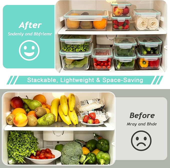 8 Pack Glass Food Storage Containers with Lids(Green) | Meal Prep Containers with Snap Locking Lids, Airtight Lunch Containers for Microwave, Oven, Freezer and Dishwasher, BPA Free