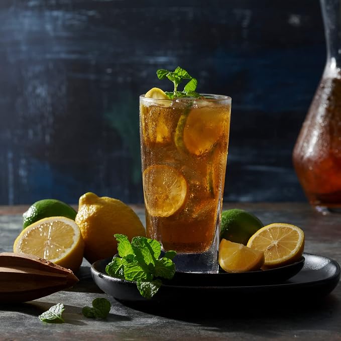 Le'raze Collins Everyday Drinking Glasses Set of 16 Drinkware Kitchen Glasses for Cocktail, Iced Coffee, Beer, Ice Tea, Wine, Whiskey, Water, 8 Tall Highball Glass Cups & 8 Short Old Fashioned.