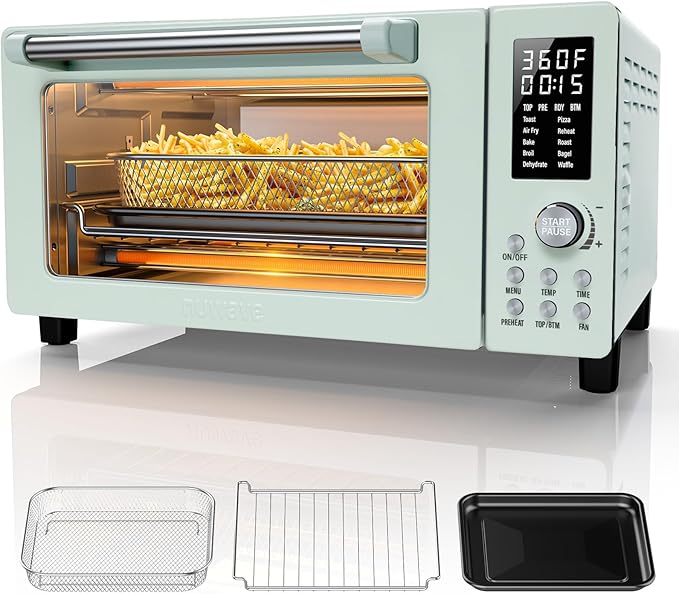 Nuwave Bravo Pro Convection Air Fryer Toaster Oven Combo | 2026 New Improved,10-in-1, 50°-450°F Control, Quick Even Crisp Tech, 21Qt, PFAS Free, Mint Green