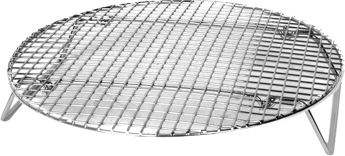 TrueCraftware- 14-3/4” Round Steamer Rack Cooling Rack Nickel Plated- Steamer Insert Steaming Rack Steam Tray Multi-functional Steamer Basket Cookware Veggie Fish Seafood Cooking