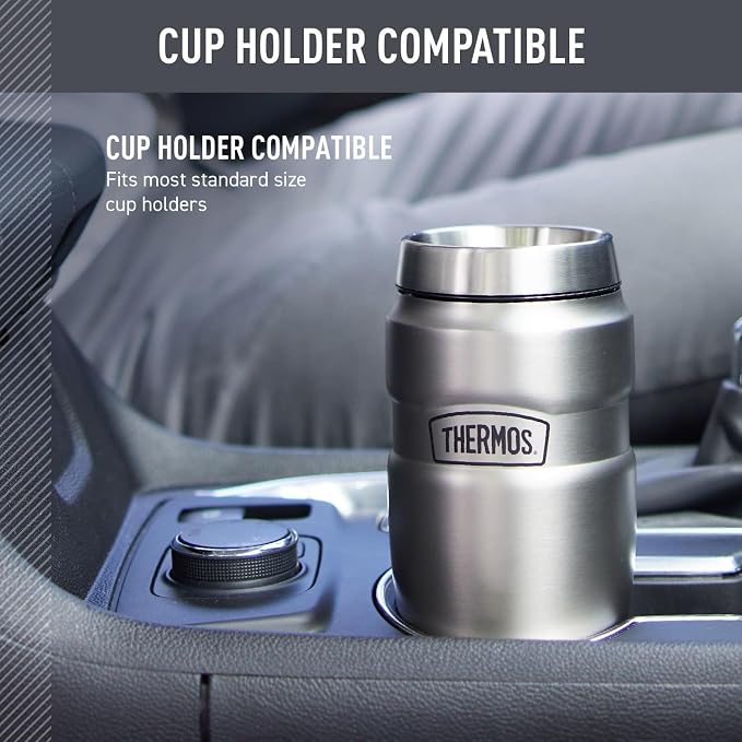 THERMOS Stainless King Stainless Steel Tumbler, 16oz, Army Green | Vacuum-Insulated Coffee Tumbler for Hot & Cold Drinks, For Commuting & Traveling