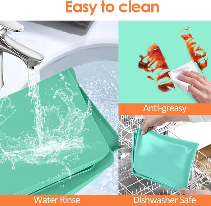 Silicone Coffee Maker Mat with Lip for Countertops, 19.7''x15'', Mint Green | Multi leak-proof coffee tray for countertop, non-slip silicone tray for under coffee machine espresso accessory, wipe-clean