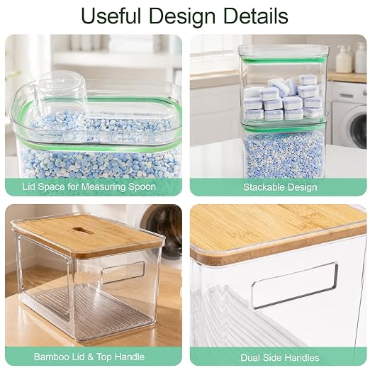5-in-1 Trash Bag Dispenser, Laundry & Dishwasher Pods Storage Container | Space-Saving Under Sink Garbage Bag Dispenser for 13/30/33 Gallon Bags & Laundry Room Storage. Home Organization Must Haves!