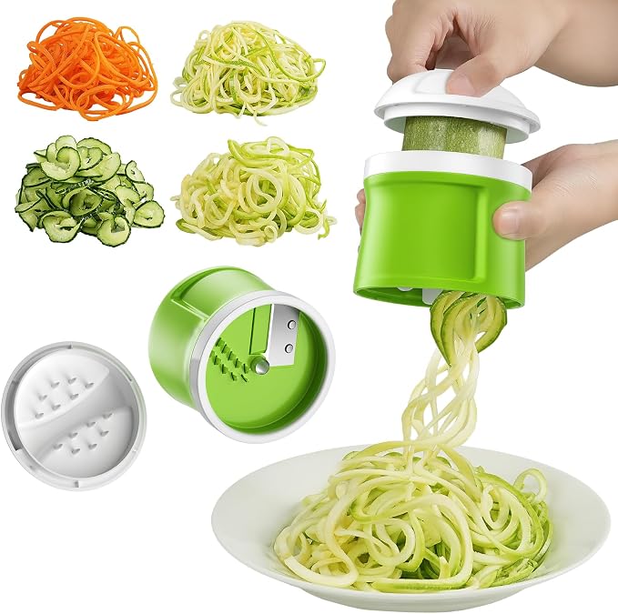 Safe Mandoline Slicer for Kitchen, Vegetable Chopper, Zucchini Spiralizer | Safe Mandoline Slicer, French Fry Cutter For Potatoes, Potato Slicer, Food Chopper, Adjustable Thickness 0.1-8 mm with Brush